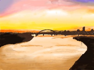 淀川の夕景