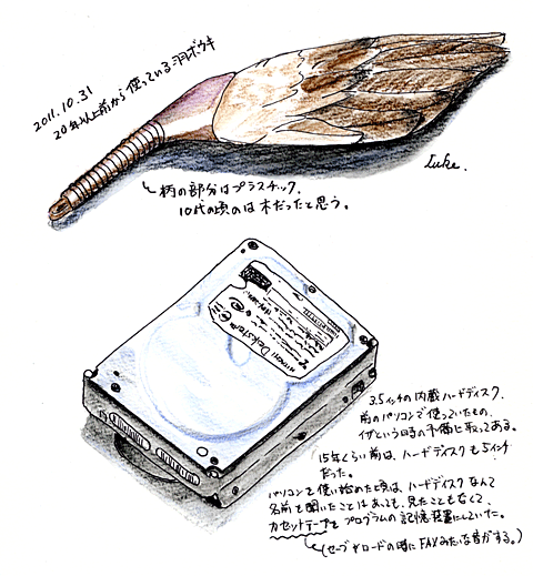 2011-10-31羽ボウキとハードディスク